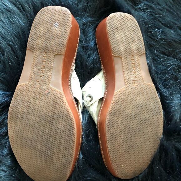 Sperry top sider woven leather white sandal sz 8 - Picture 4 of 10